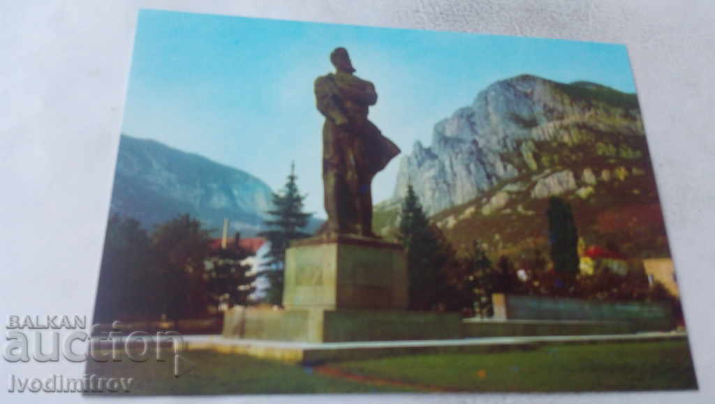 Postcard Vratsa The monument of Hristo Botev 1972