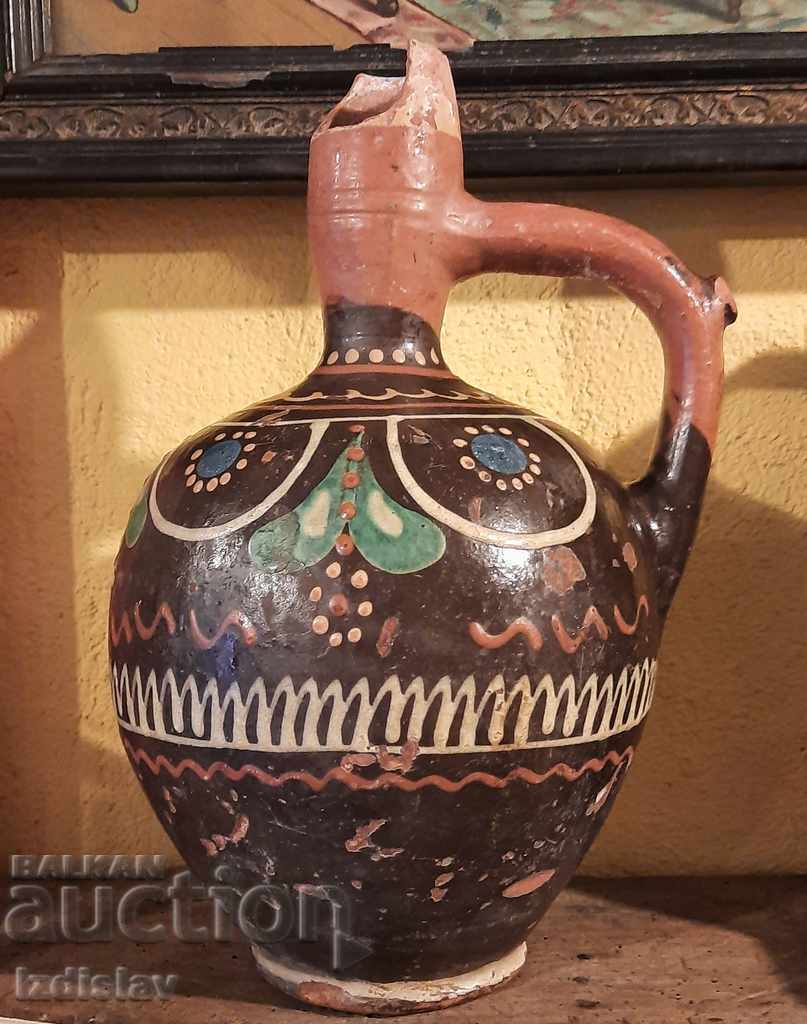 Unique old ceramic pitcher with price 55.00 BGN | € 28.12 Unique old ceramic pitcher with price 55.00 BGN | € 28.12