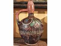 Unique old ceramic pitcher