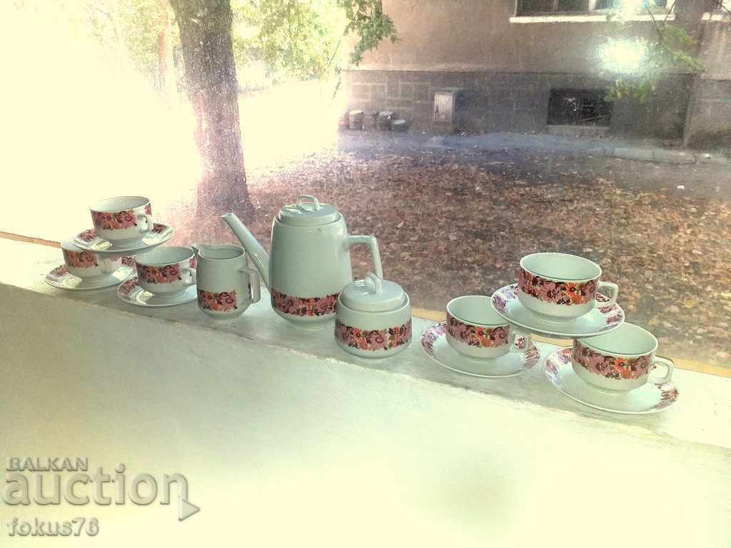 Old Bulgarian porcelain tea set