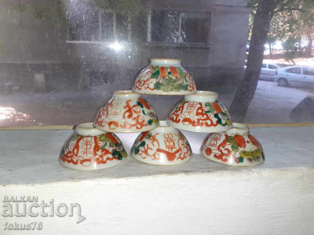 Πολύ παλιά φλυτζάνια σάκε από πορσελάνη ζωγραφισμένα στο χέρι - 5 Πολύ παλιά φλυτζάνια σάκε από πορσελάνη ζωγραφισμένα στο χέρι - 5