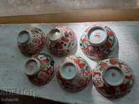 Very old hand-painted porcelain sake cups