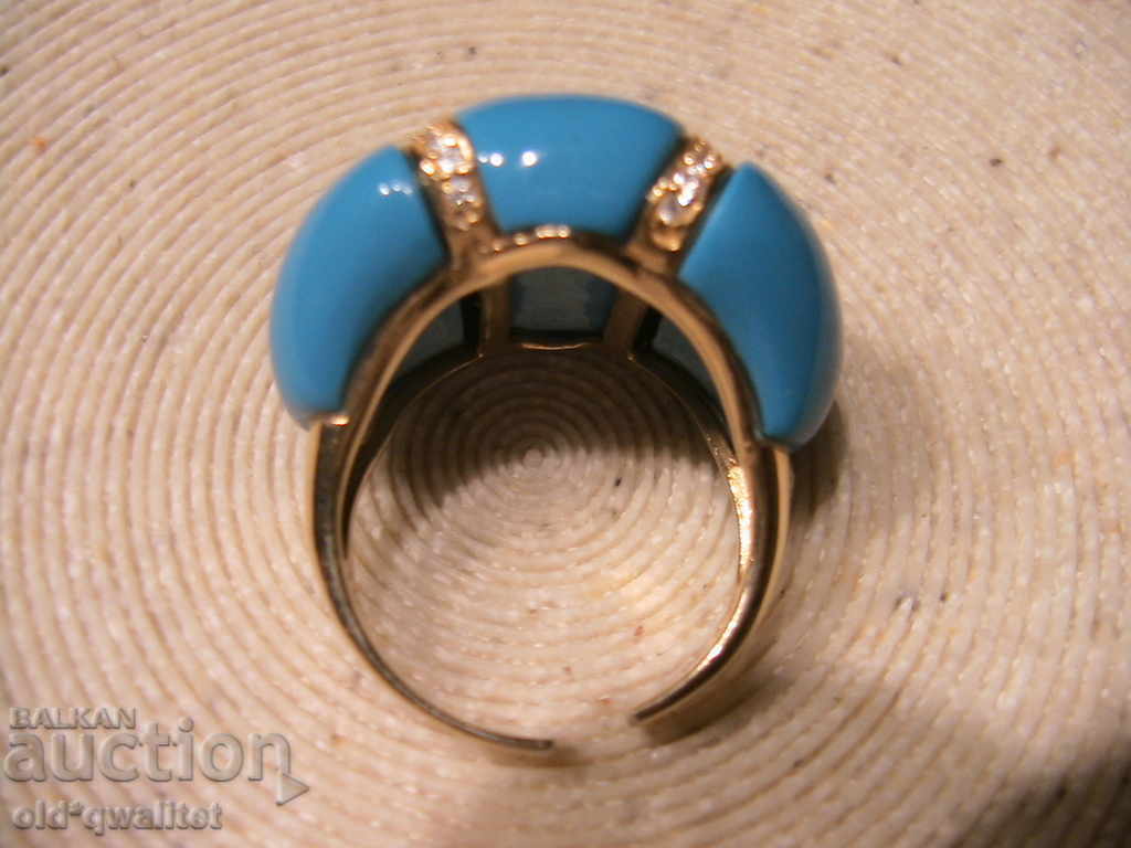 SILVER RING with gilding, SILVER 925, open bar - 6 SILVER RING with gilding, SILVER 925, open bar - 6