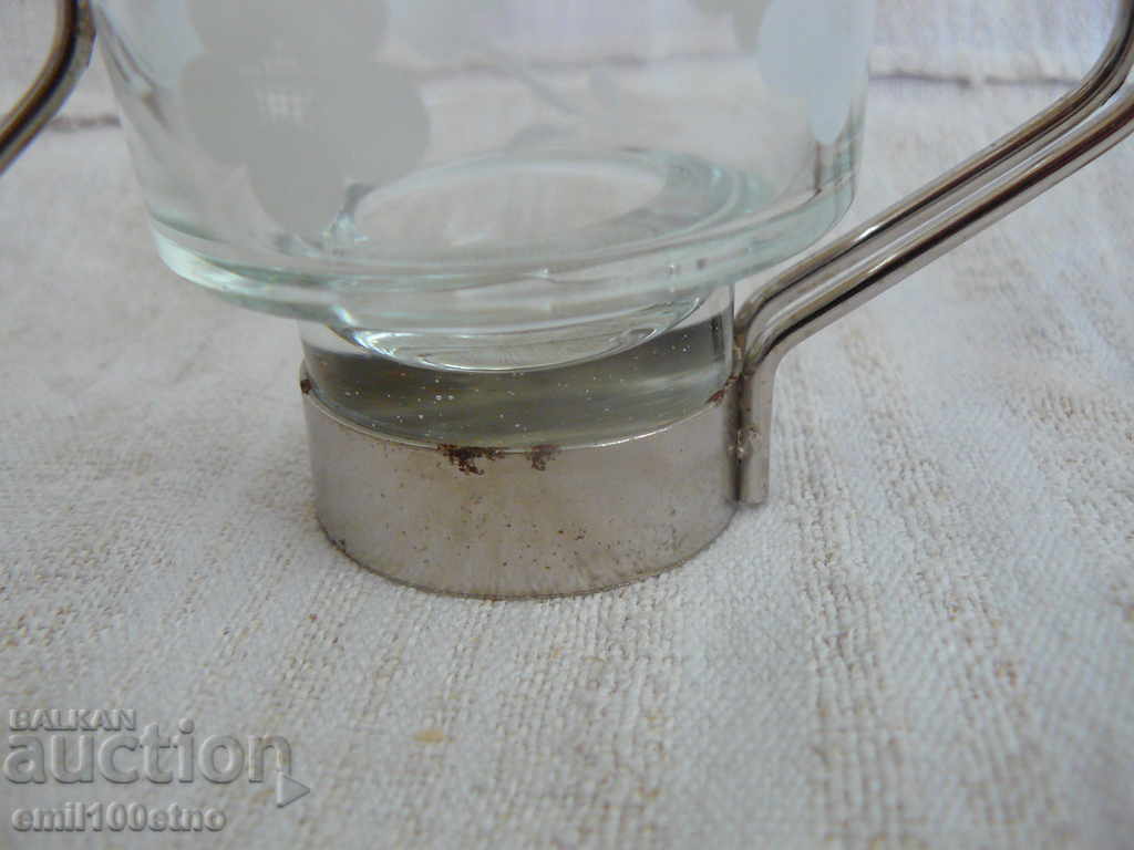 Service 6 pcs, coffee cups - glass with metal handles with price 12.00 BGN | € 6.14 Service 6 pcs, coffee cups - glass with metal handles with price 12.00 BGN | € 6.14