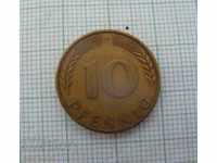 10 pfennig 1950 F Γερμανία
