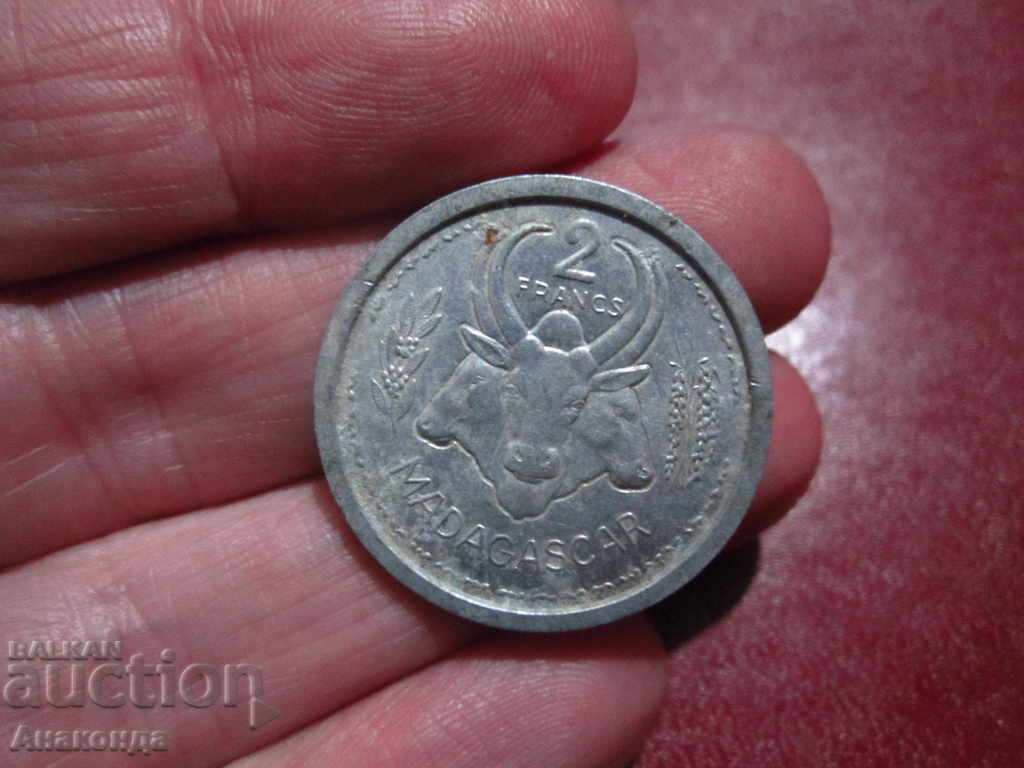 1948 Μαδαγασκάρη 2 Φράγκα αποικιακή Γαλλία