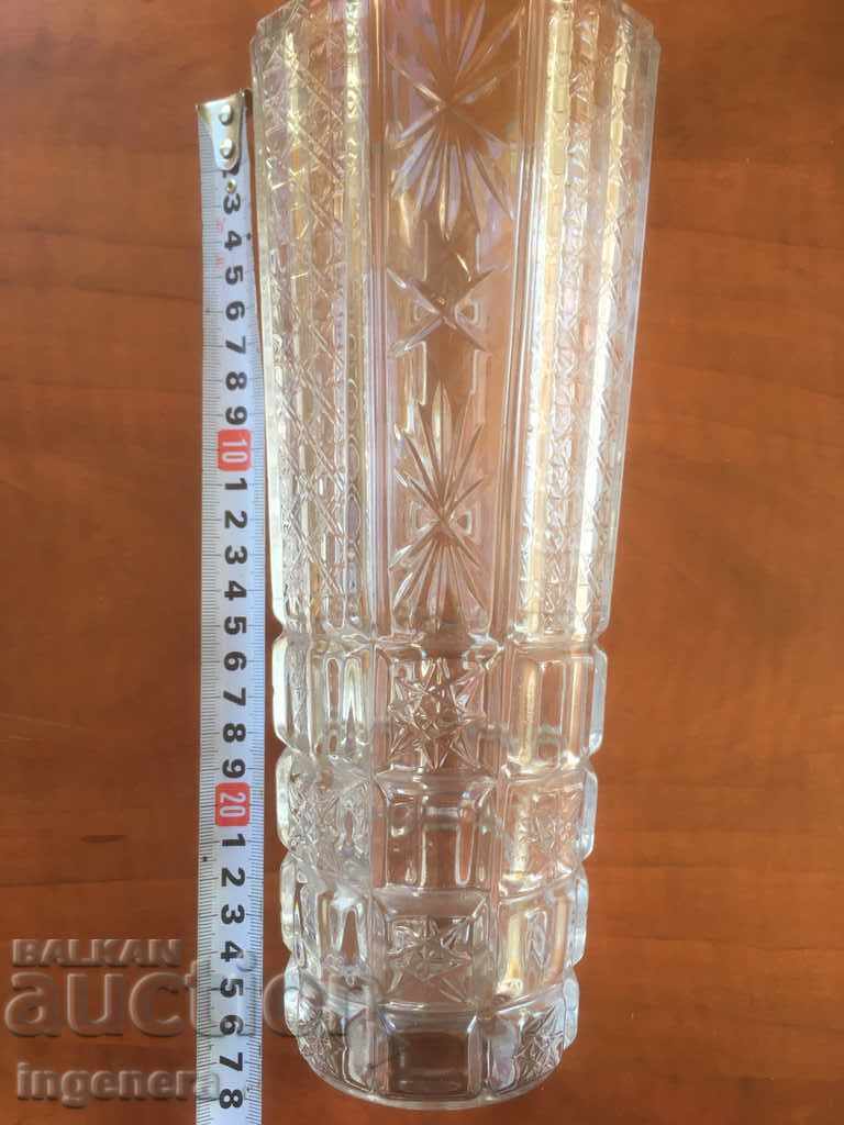 VASE GLASS CRYSTAL THICK WALL RELIEF BEAUTY with price 42.00 BGN | € 21.47