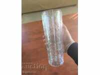 VASE GLASS CRYSTAL THICK WALL RELIEFY BEAUTY