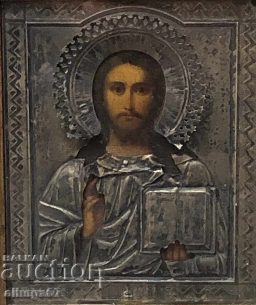 Old Russian icon with silver fittings from the end of the 19th century - 5