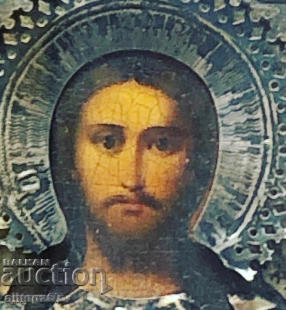 Old Russian icon with silver fittings from the end of the 19th century - 7