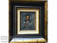 Παλιά ρωσική εικόνα με ασημένια εξαρτήματα από τα τέλη του 19ου αιώνα