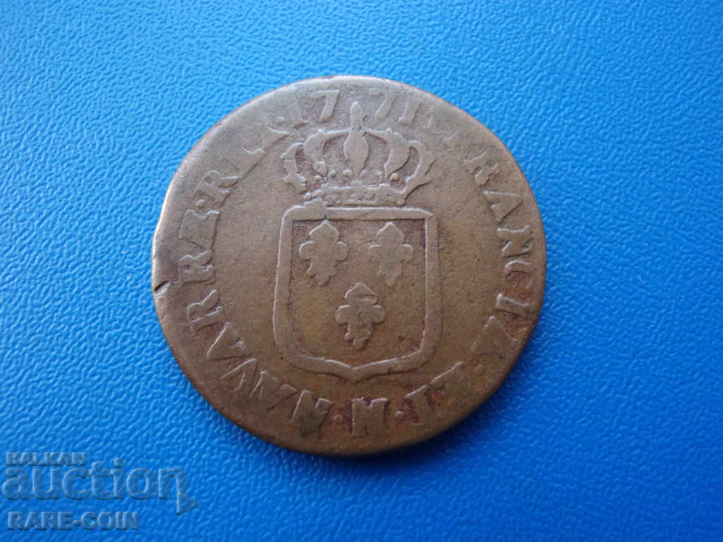 XI (4) France Louis XV 1 Sol 1771 Rare with price € 12.78 | 25.00 BGN XI (4) France Louis XV 1 Sol 1771 Rare with price € 12.78 | 25.00 BGN