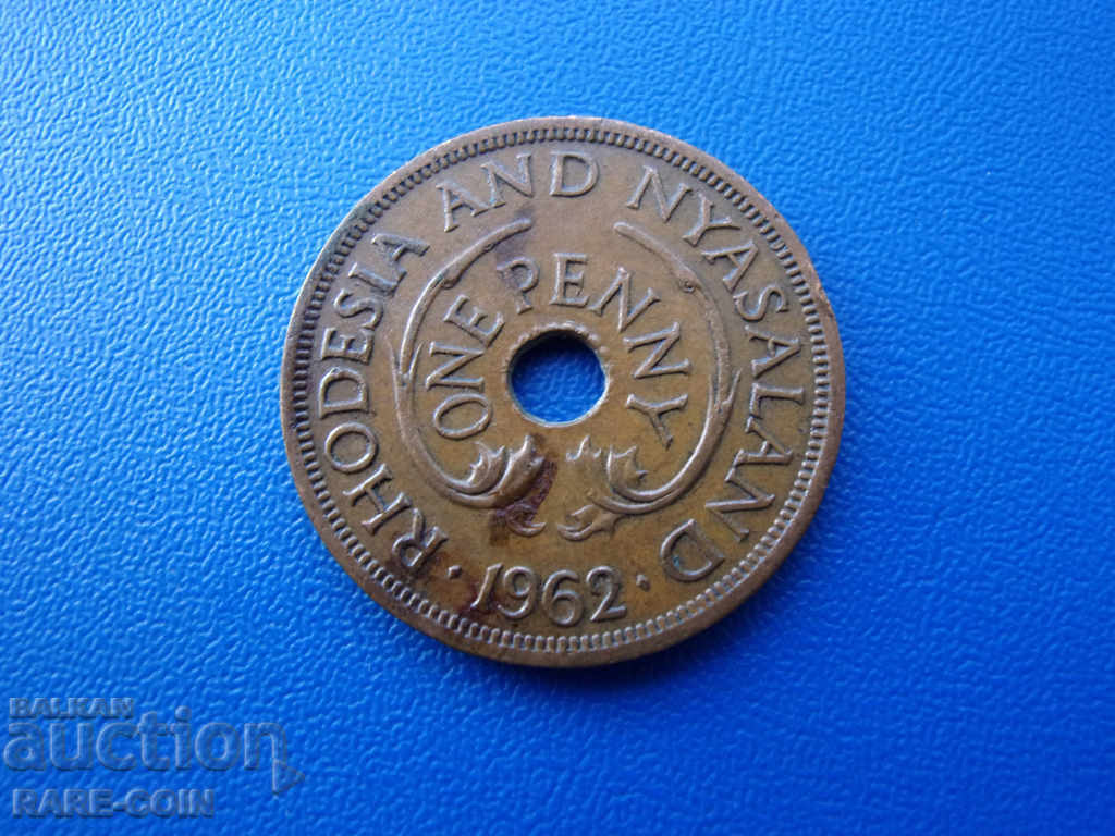 XI (51) Rhodesia and Nyasaland 1 Penny 1962 Rare with price € 3.58 | 7.00 BGN