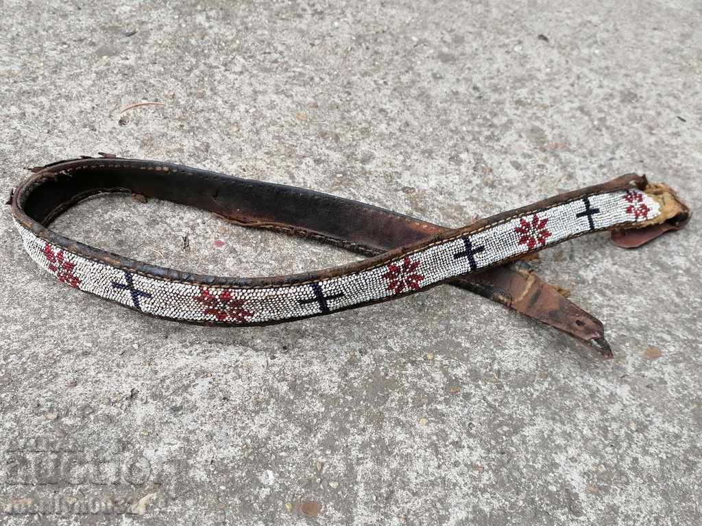 Old handwoven belt with beads blue sash belt costume - 7 Old handwoven belt with beads blue sash belt costume - 7