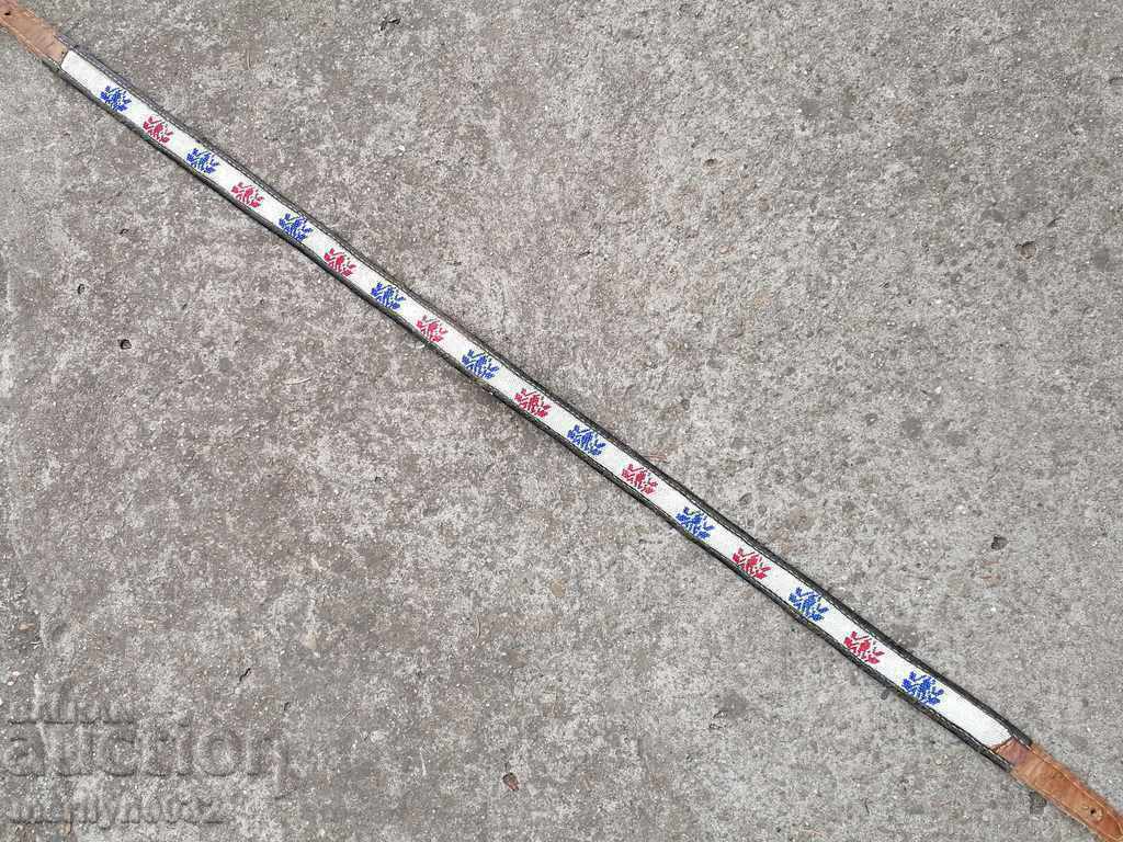 Auction Old handwoven belt with beads blue sash belt costume Auction Old handwoven belt with beads blue sash belt costume