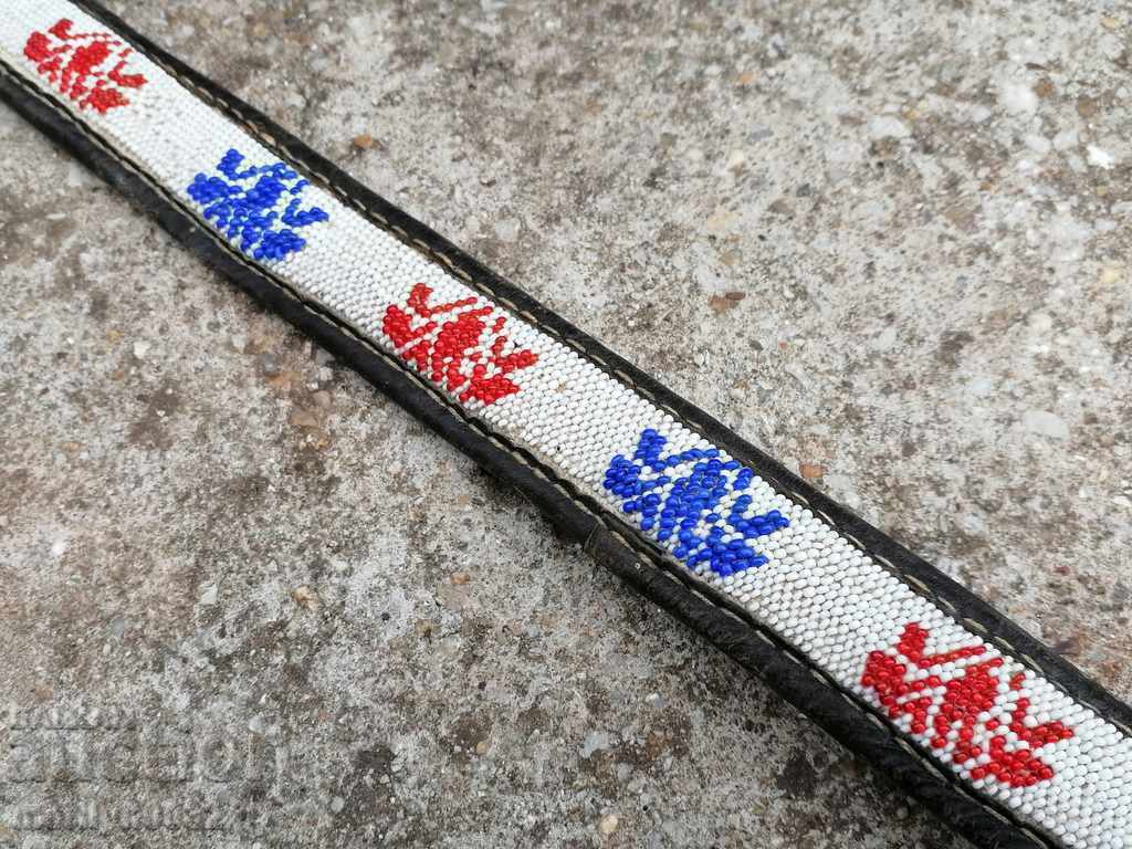 Old handwoven belt with beads blue sash belt costume - 7 Old handwoven belt with beads blue sash belt costume - 7