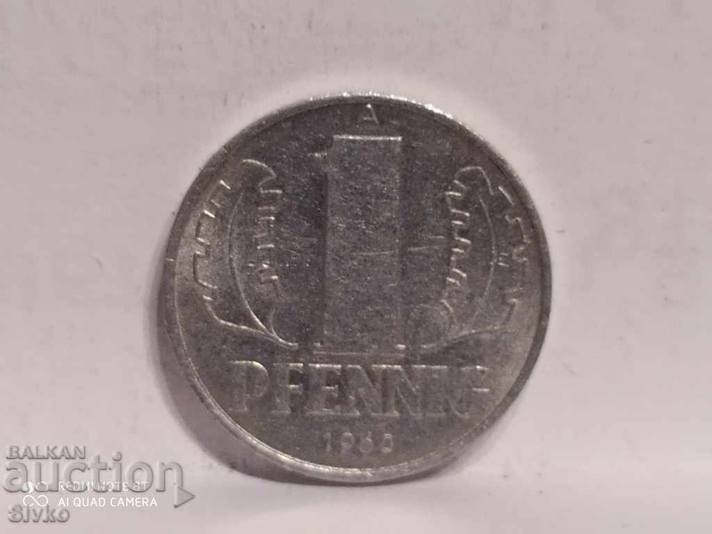 Монета Германия 1 пфениг 1960