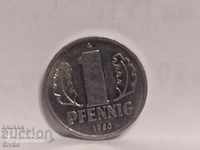 Монета Германия 1 пфениг 1980 - 1