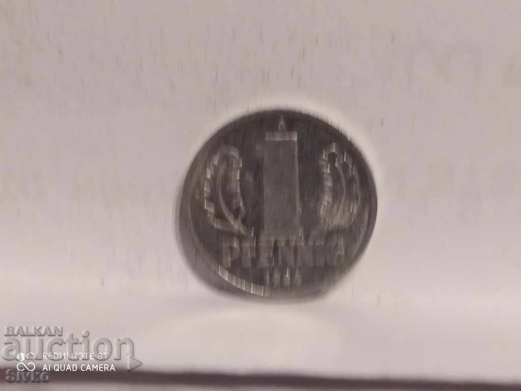 Монета Германия 1 пфениг може би 1984