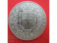 5 lira 1876 Italy silver-QUALITY- NO MADE IN CHINA