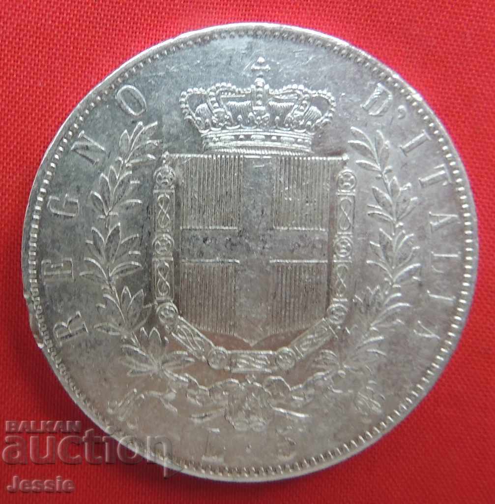 5 lire 1871 argint Italia - NU MADE IN CHINA