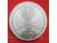 10 марки 1972 J Германия сребро UNC
