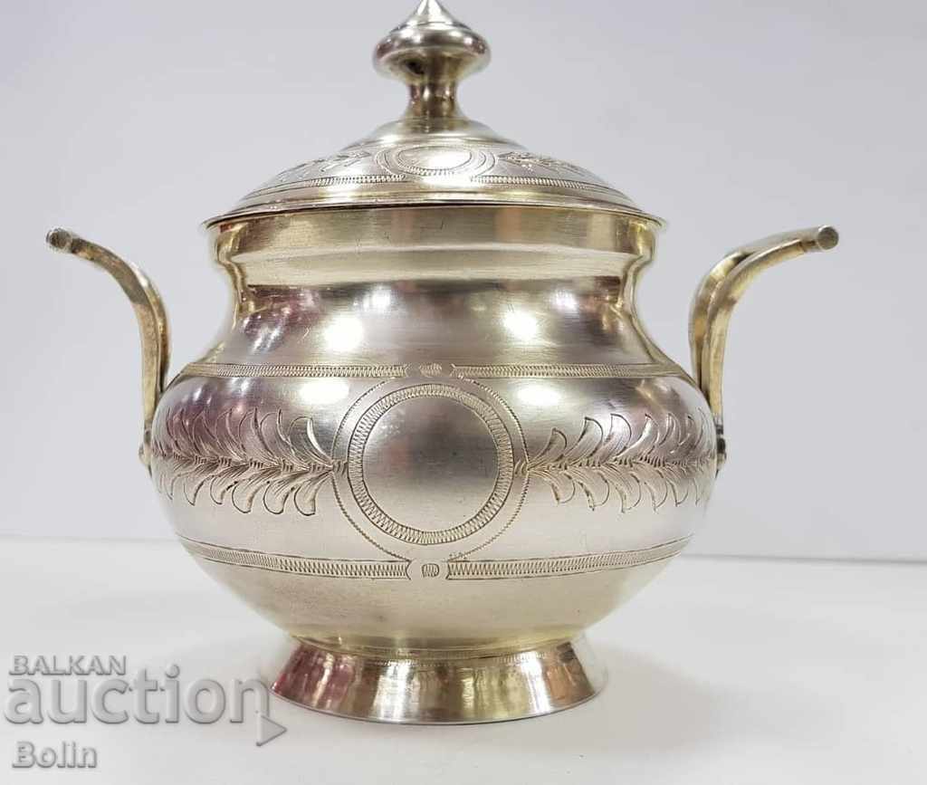 Fabulous Russian royal silver sugar bowl 84 AK 1880