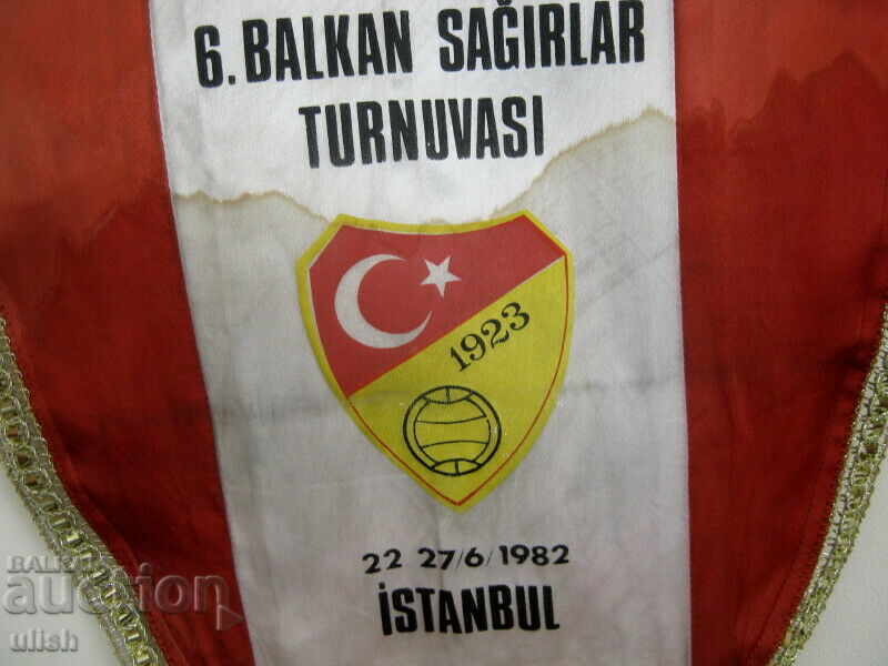 1982 Balkan Championship Turkey Istanbul football flag with price 20.00 BGN | € 10.23 1982 Balkan Championship Turkey Istanbul football flag with price 20.00 BGN | € 10.23