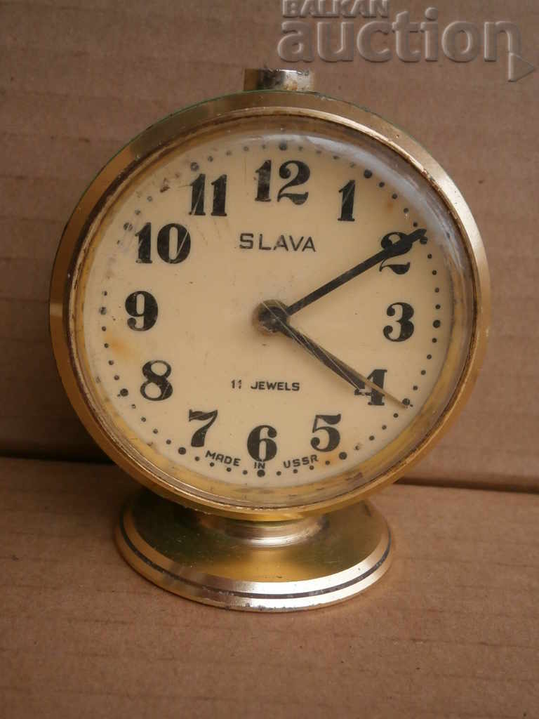 Desktop clock GLORY mini alarm clock USSR retro vintage