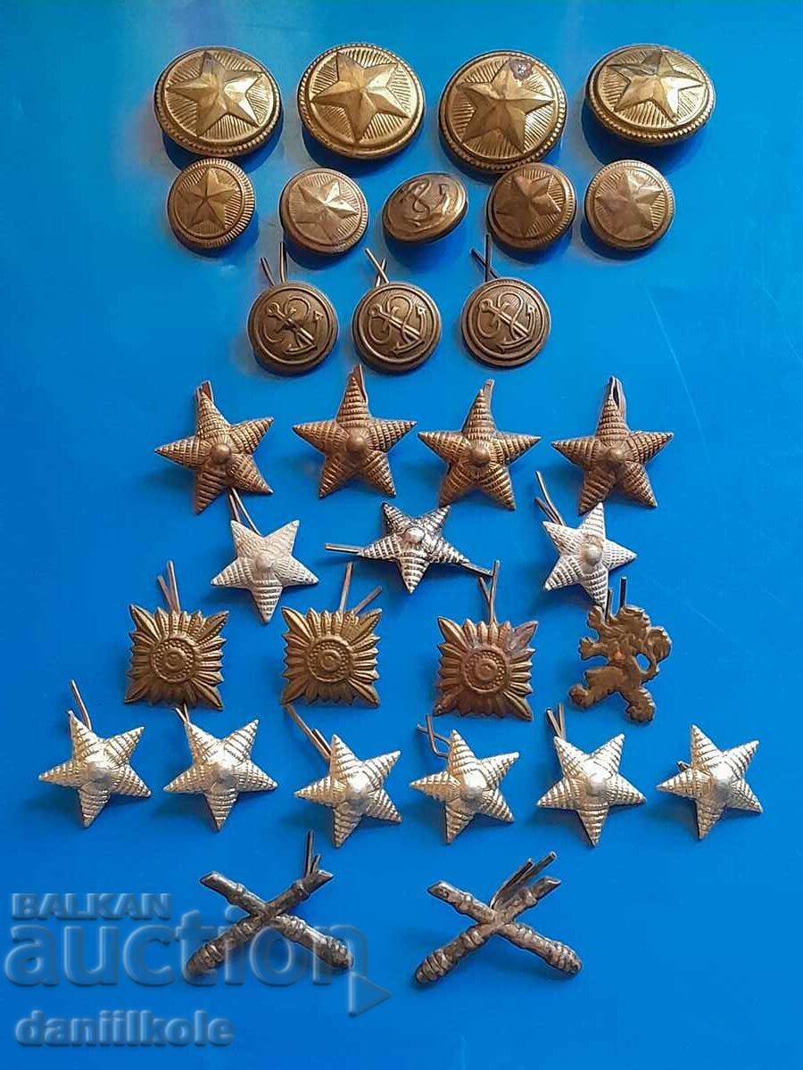 Licitație *$*Y*$* LOT BUTONI MILITARI INSIGNIA STELE *$*Y*$*