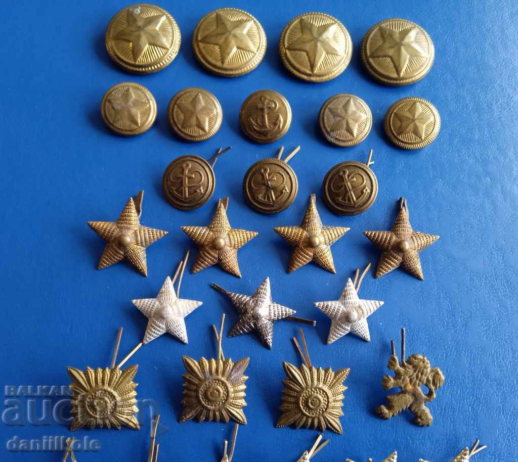 *$*Y*$* LOT MILITARY BUTTONS INSIGNIA STARS *$*Y*$* - 6 *$*Y*$* LOT MILITARY BUTTONS INSIGNIA STARS *$*Y*$* - 6