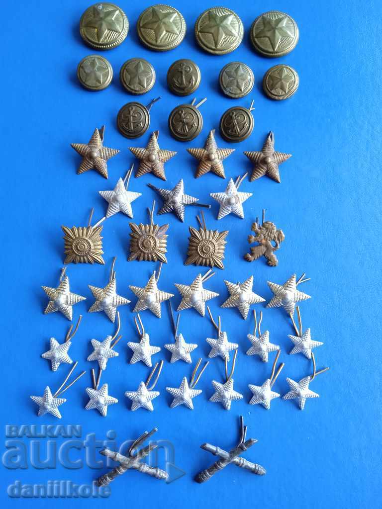 *$*Y*$* LOT MILITARY BUTTONS INSIGNIA STARS *$*Y*$*