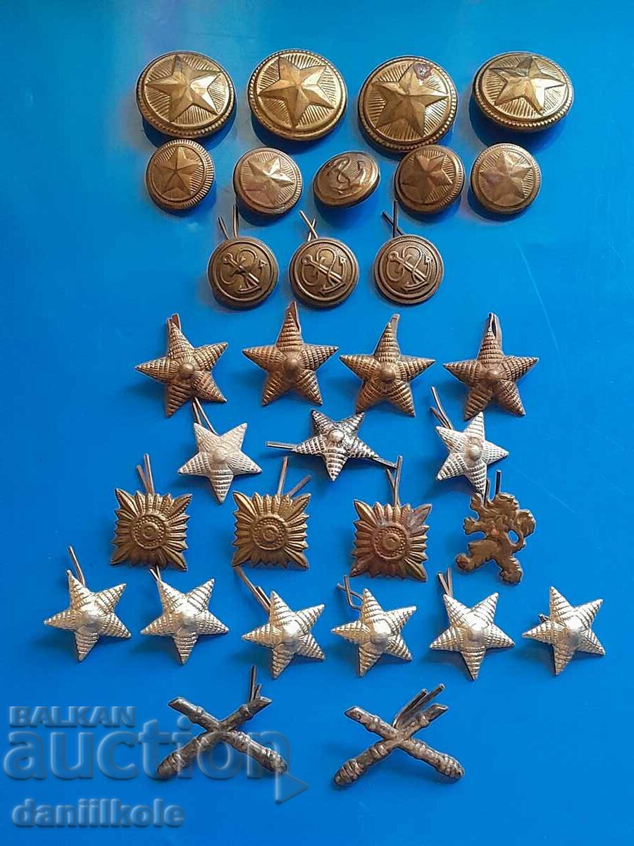 *$*Y*$* LOT BUTONI MILITARI INSIGNIA STELE *$*Y*$*