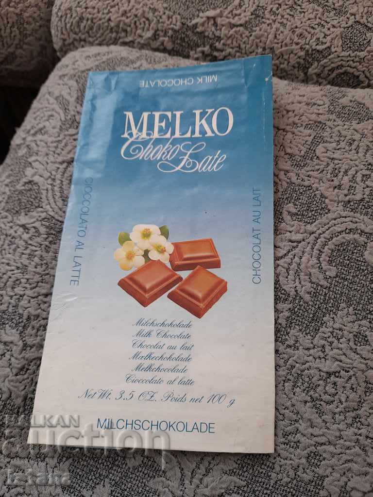 Old package of Melko chocolate