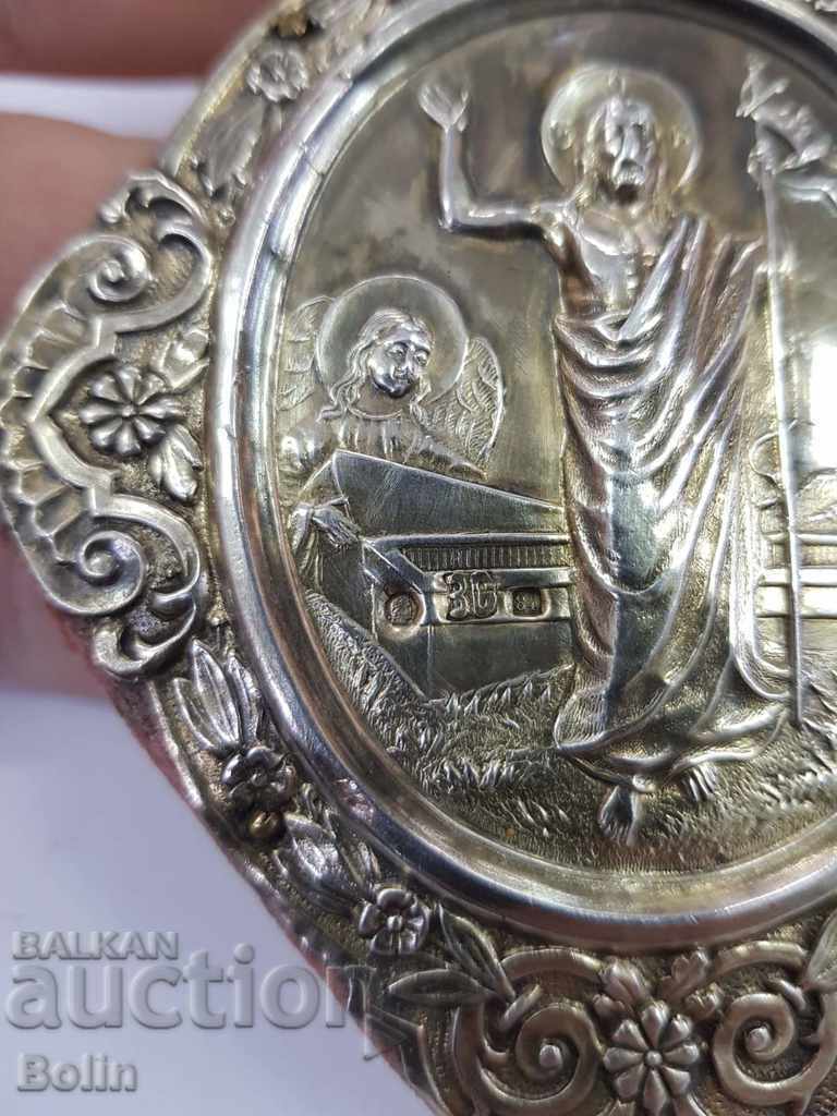 Rară icoană rusă imperială din argint 84 î.Hr. secolul al XIX-lea cu preț € 280.00 | 547.63 BGN