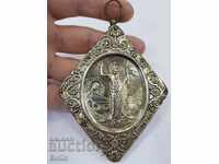 Rare Russian royal silver icon 84 BC 19th century