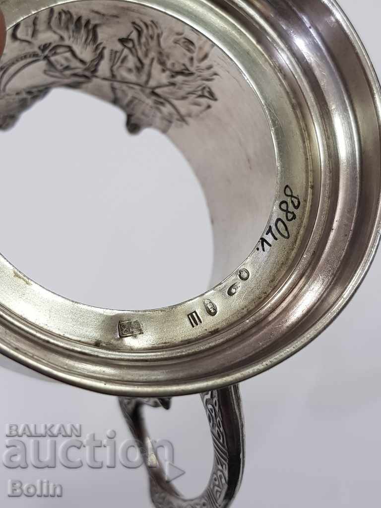 Collectible Russian silver goblet with heroes - 6