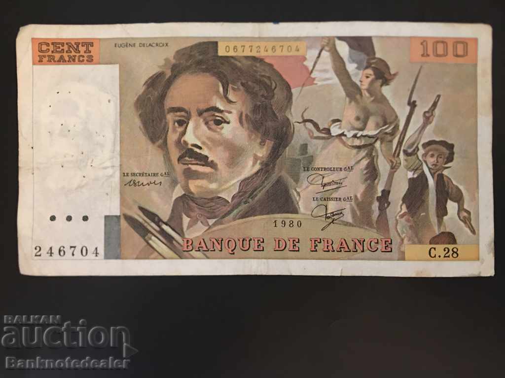 Franța 100 franci 1982 Pick 194 Ref 6704