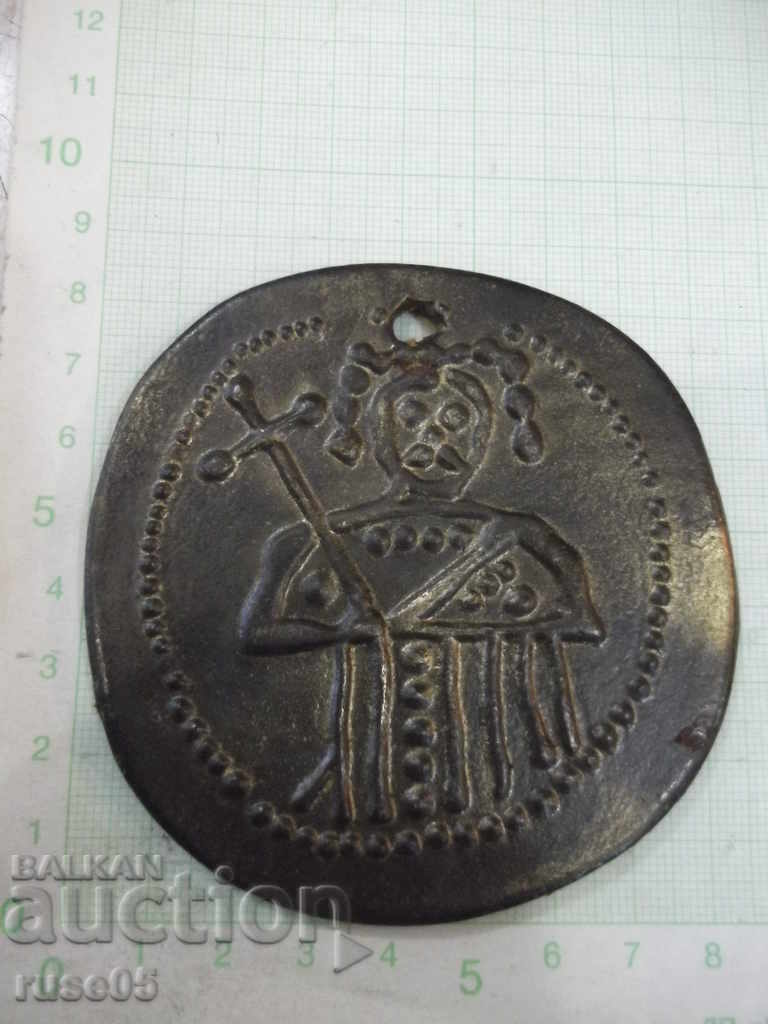 Auction Memorial round bronze plate - 205 g. Auction Memorial round bronze plate - 205 g.