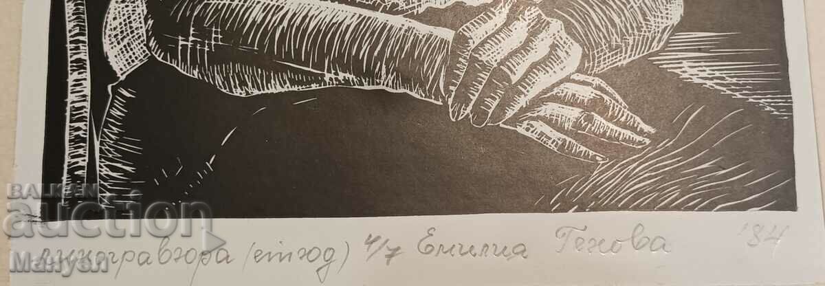 Auction I am selling a linocut of Emilia Genova Auction I am selling a linocut of Emilia Genova