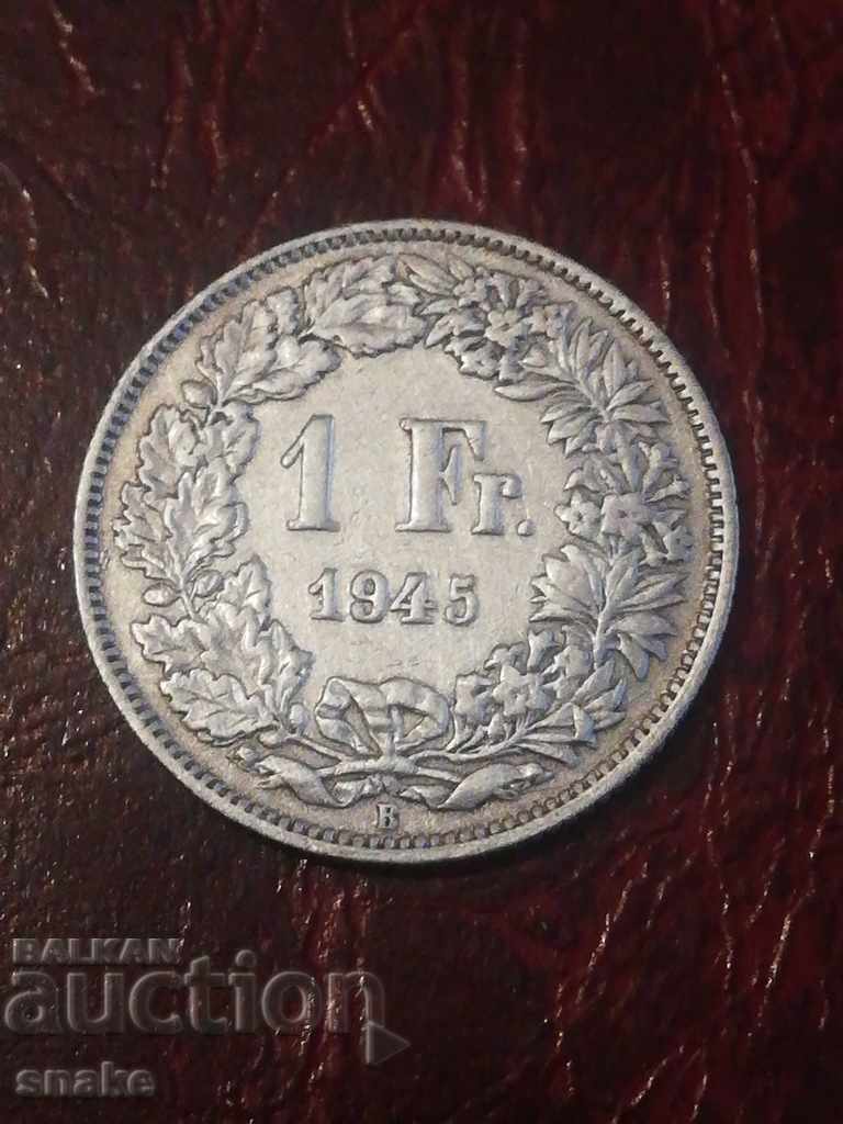 Elveția 1 franc 1945 Argint