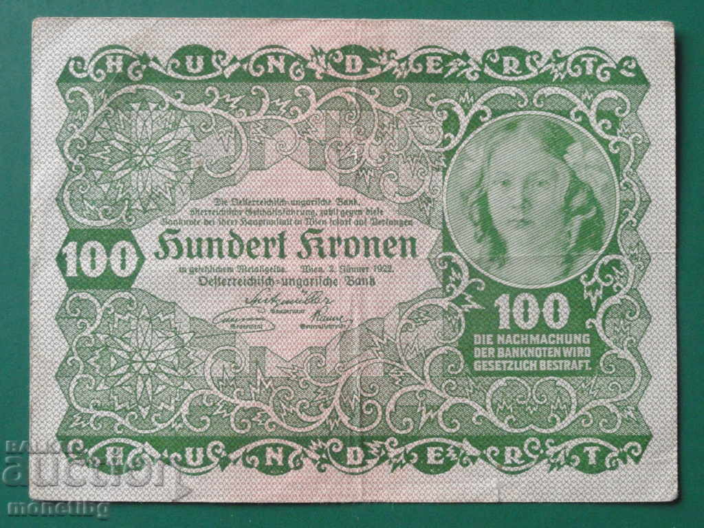 Auction Austria 1922 - 100 Kronen Auction Austria 1922 - 100 Kronen