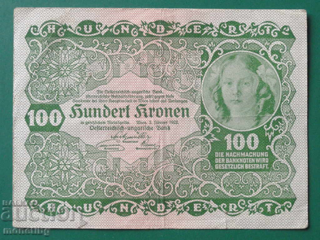 Austria 1922 - 100 Kronen Austria 1922 - 100 Kronen