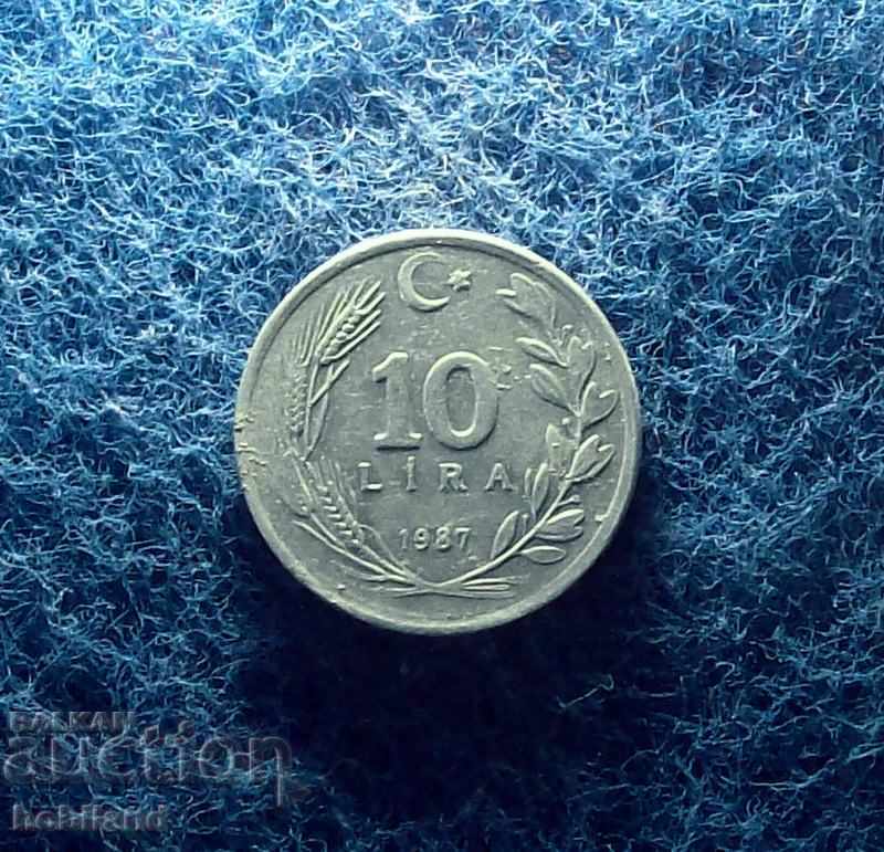 10 λίρες Τουρκία 1987