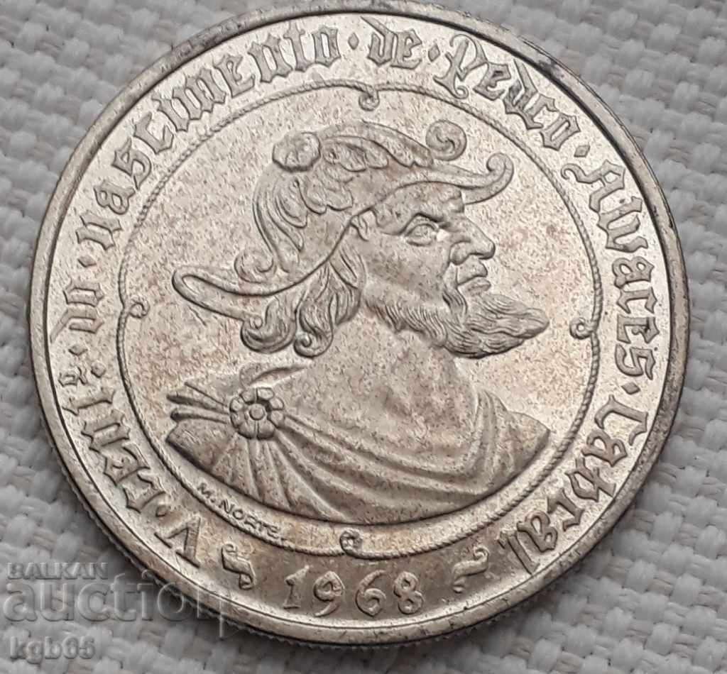 50 Escudo 1968 Portugalia. Monedă rară # 1