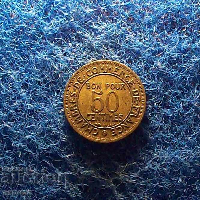 50 центимес Франция 1924