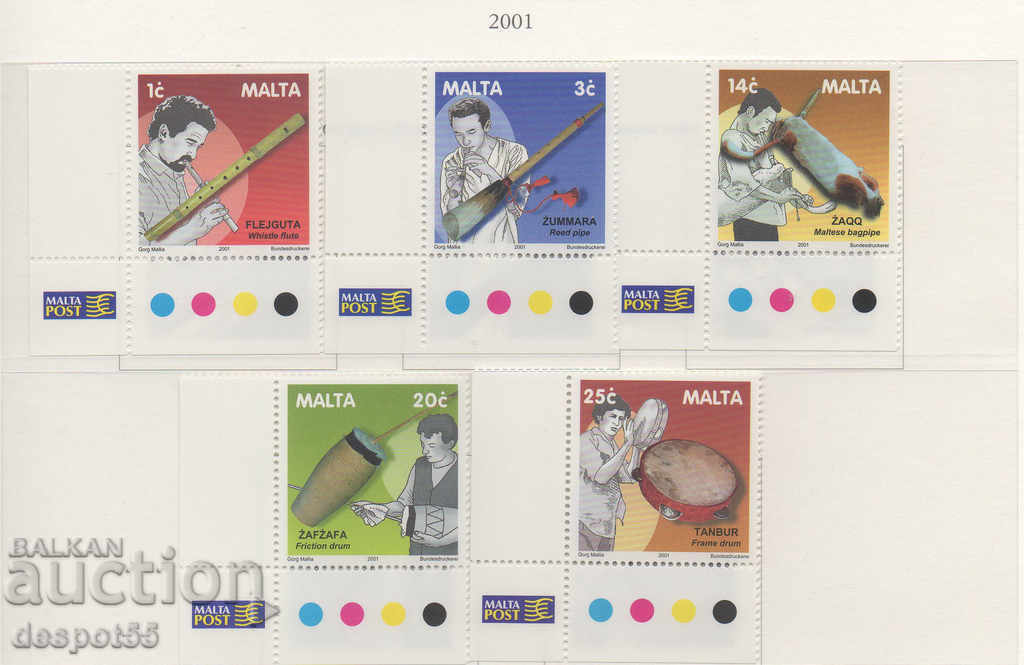 2001. Малта. Традиционни малтийски музикални инструменти.