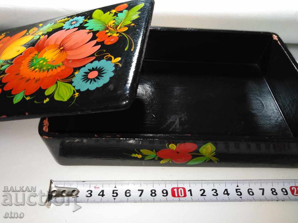 OLD HAND-PAINTED JEWELRY BOX - PAPIE MASCHE, USSR with price 65.00 BGN | € 33.23