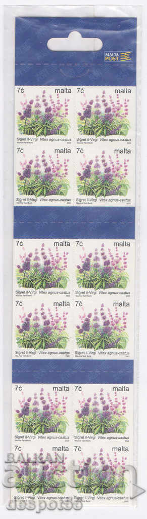 2003. Μάλτα. Λουλούδια - Αυτοκόλλητο. Καρνέτο.