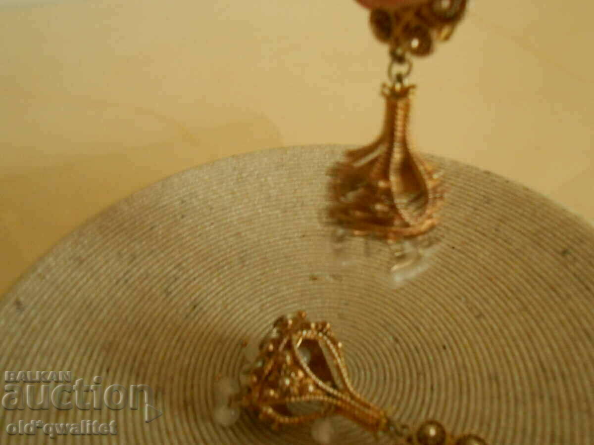 Auction Old silver EARRINGS with unique gilding Auction Old silver EARRINGS with unique gilding